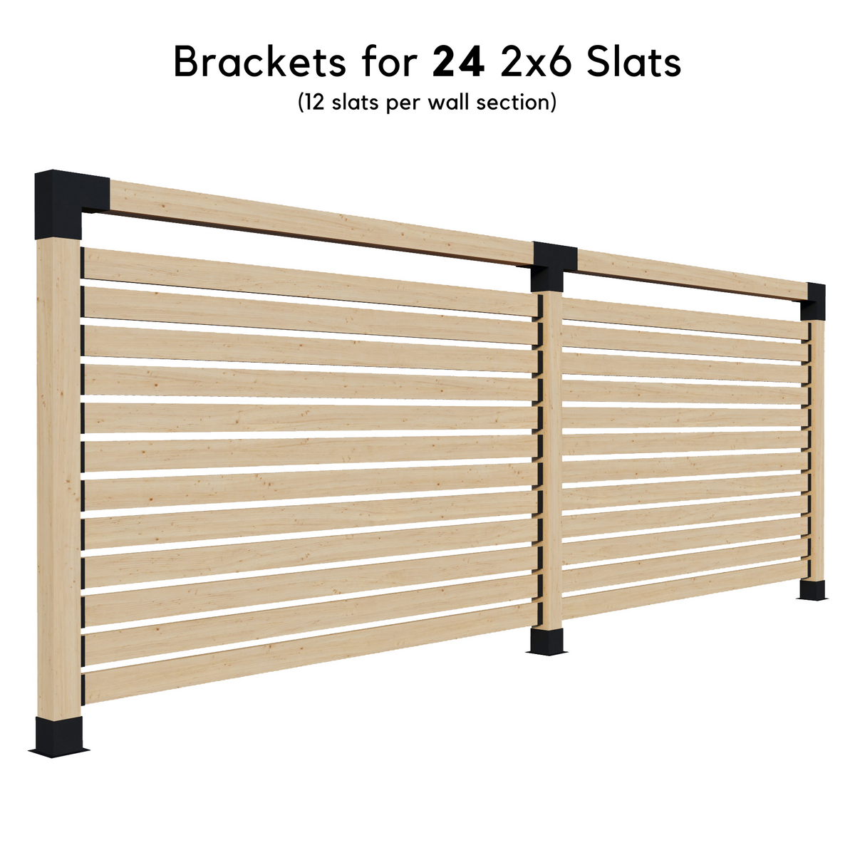 Up to 24' Stand-Alone Backyard Privacy Wall Kit (2 Wall Sections w/ 6x6 Frame)