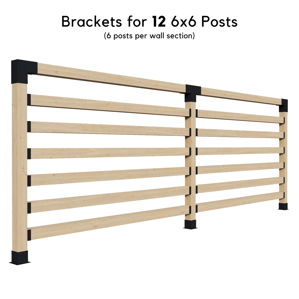 Up to 24' Stand-Alone Backyard Privacy Wall Kit (2 Wall Sections w/ 6x6 Frame)