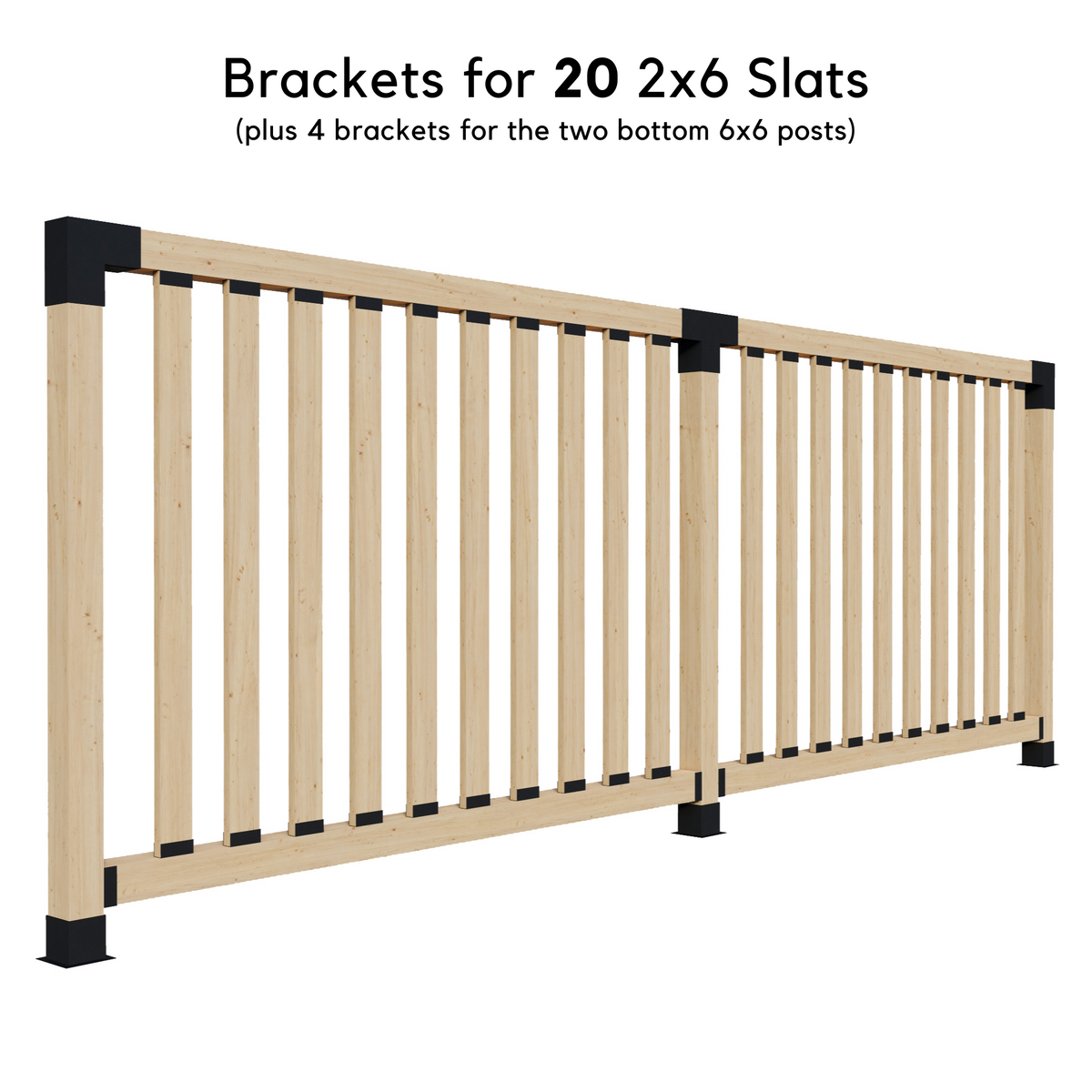 Up to 24' Stand-Alone Backyard Privacy Wall Kit (2 Wall Sections w/ 6x6 Frame)