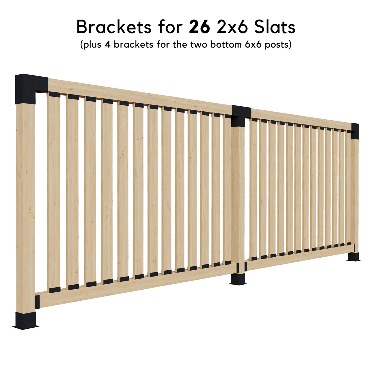 Up to 24' Stand-Alone Backyard Privacy Wall Kit (2 Wall Sections w/ 6x6 Frame)