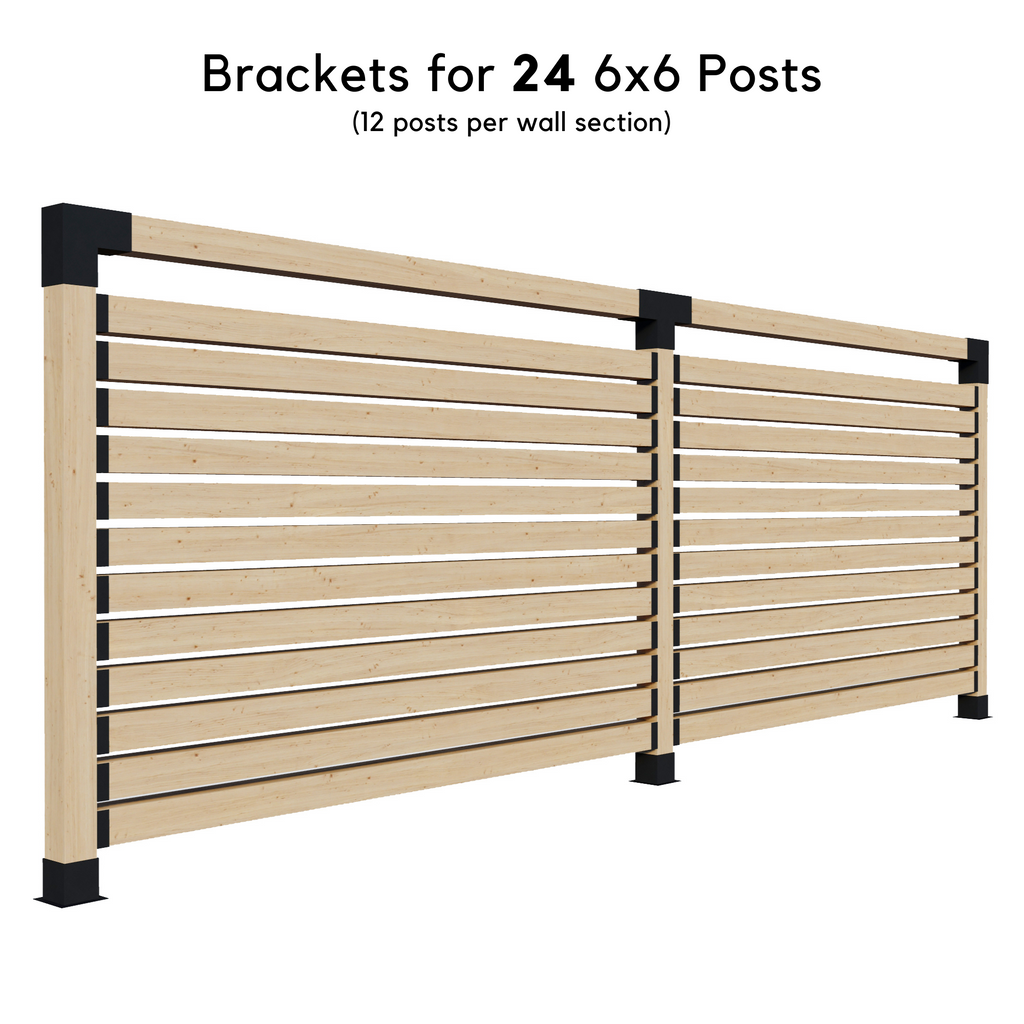 Up to 24' Stand-Alone Backyard Privacy Wall Kit (2 Wall Sections w/ 6x6 Frame)