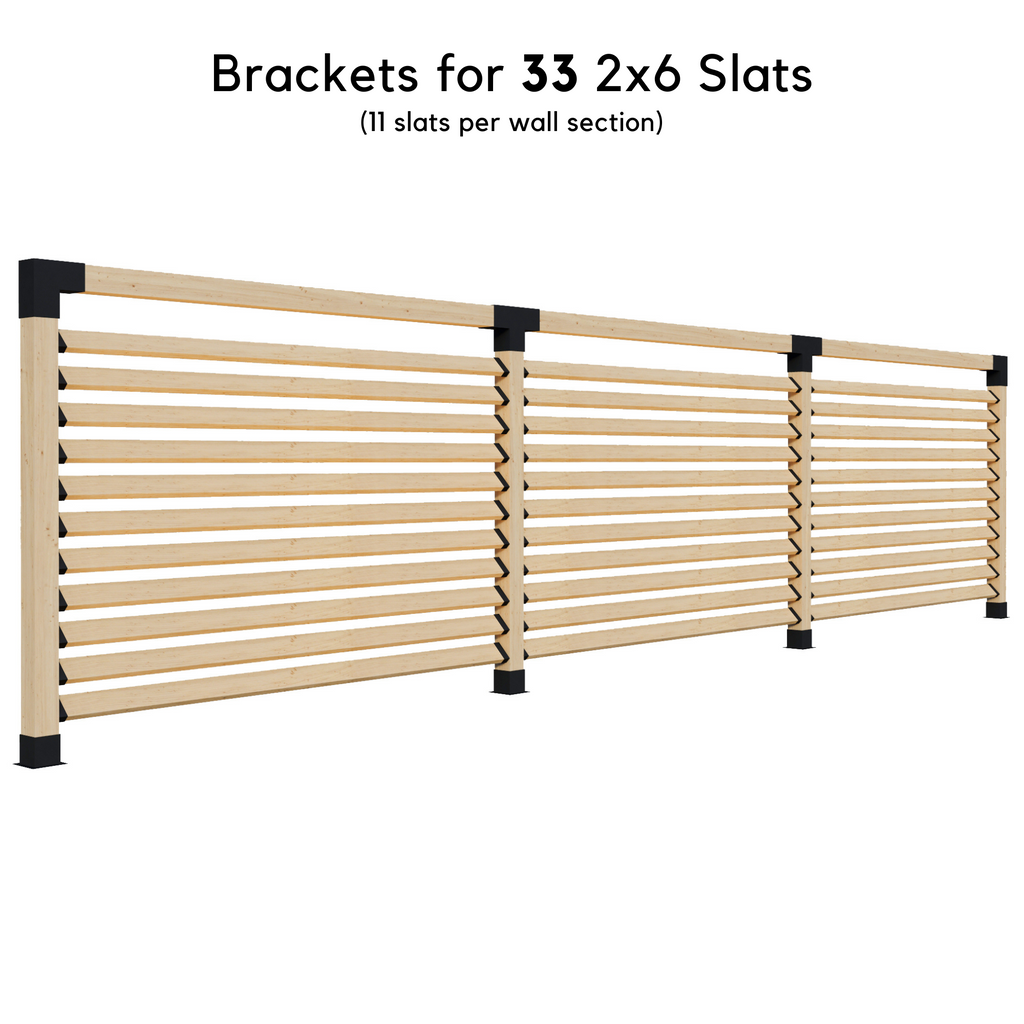 Up to 36' Stand-Alone Backyard Privacy Wall Kit (2 Wall Sections w/ 6x6 Frame)