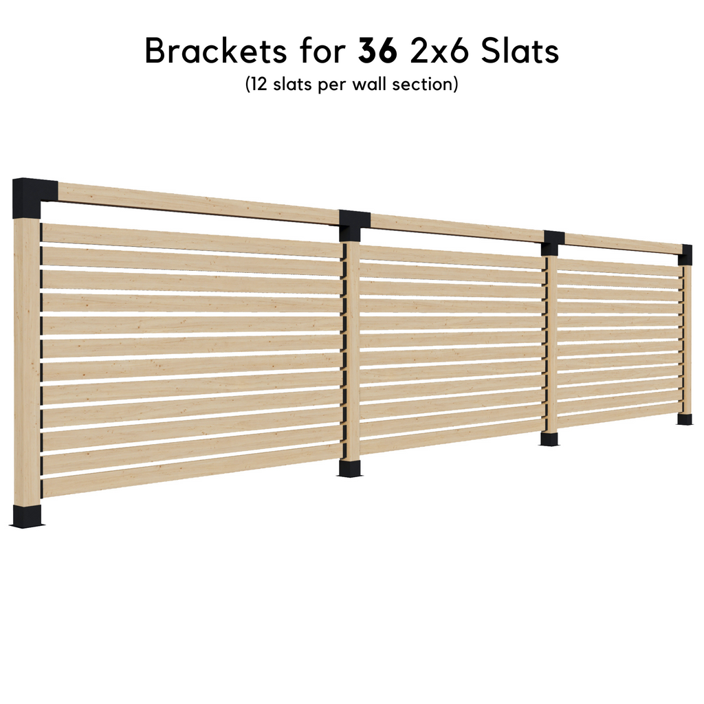 Up to 36' Stand-Alone Backyard Privacy Wall Kit (2 Wall Sections w/ 6x6 Frame)