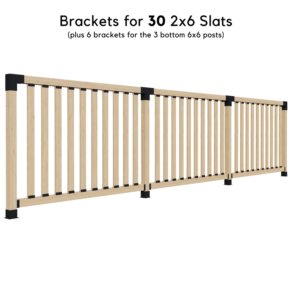 Up to 36' Stand-Alone Backyard Privacy Wall Kit (2 Wall Sections w/ 6x6 Frame)