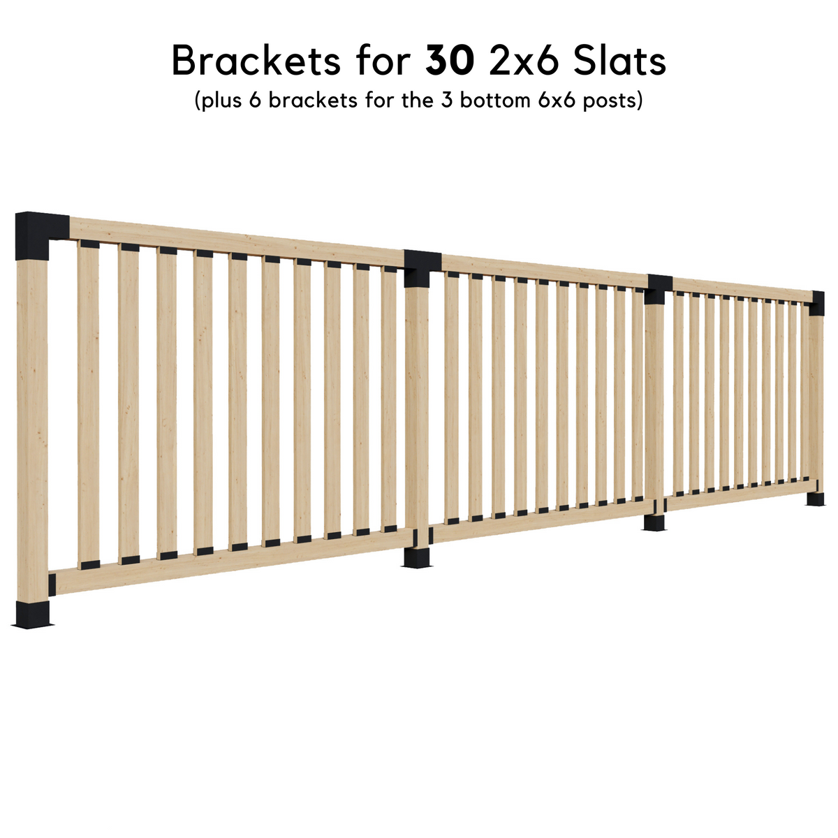 Up to 36' Stand-Alone Backyard Privacy Wall Kit (2 Wall Sections w/ 6x6 Frame)