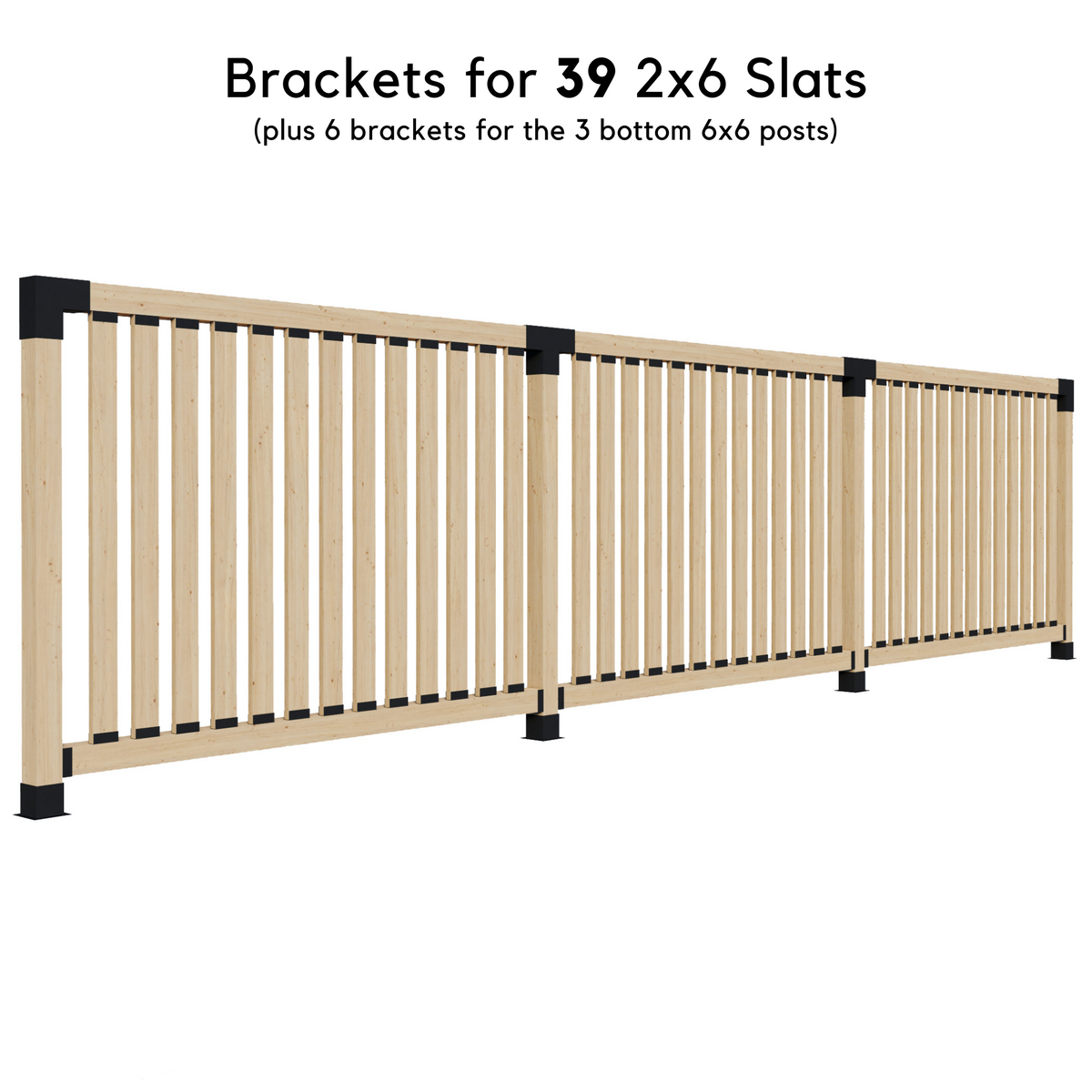 Up to 36' Stand-Alone Backyard Privacy Wall Kit (2 Wall Sections w/ 6x6 Frame)