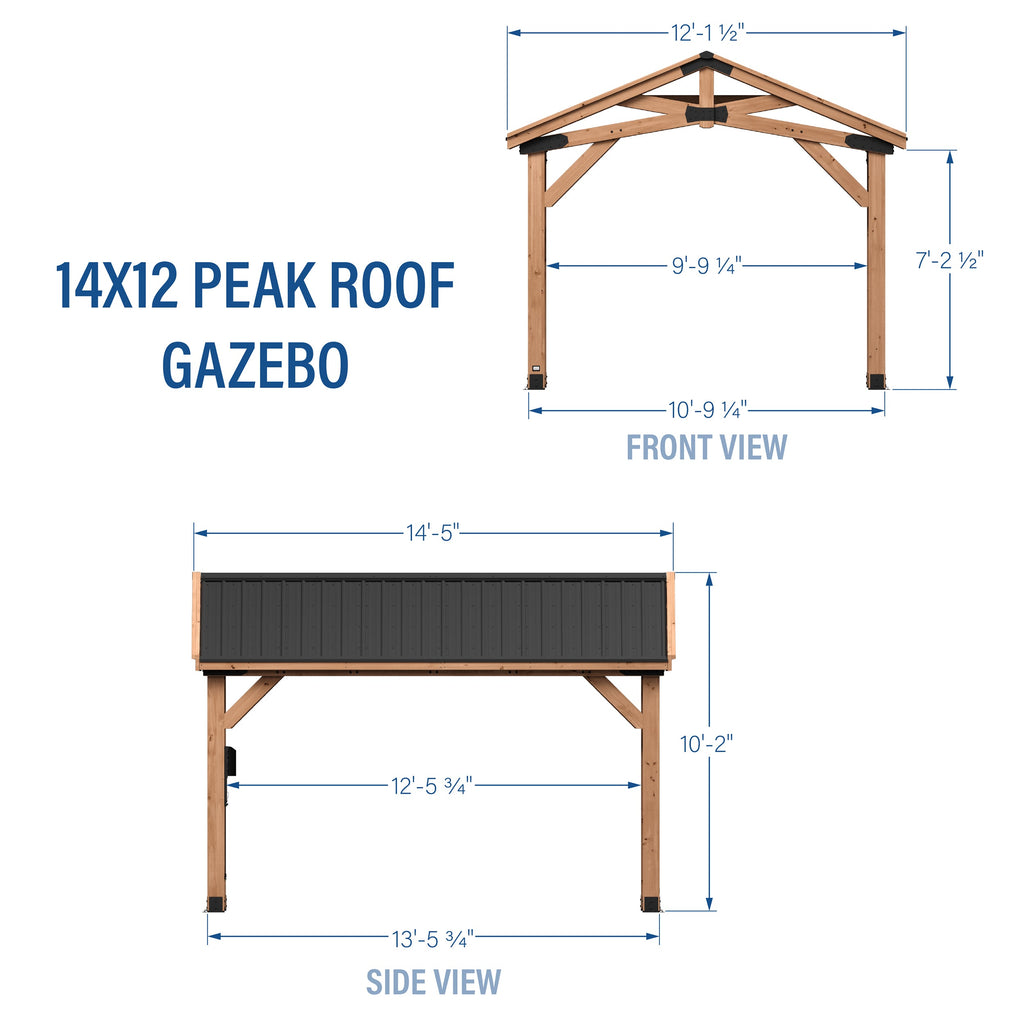 14x12 Peak Roof Gazebo