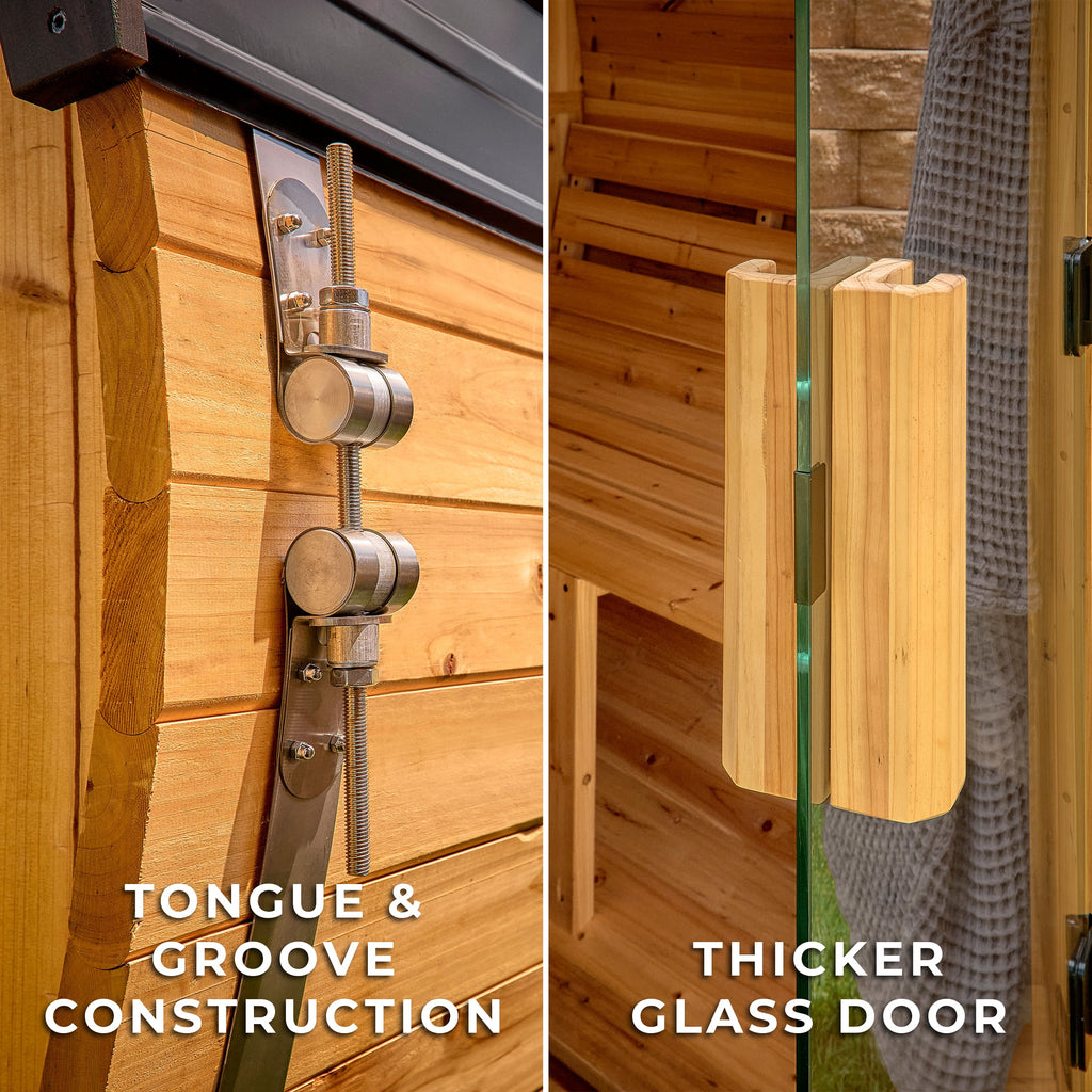 Paxton Outdoor Barrel Sauna – 2-4 Person