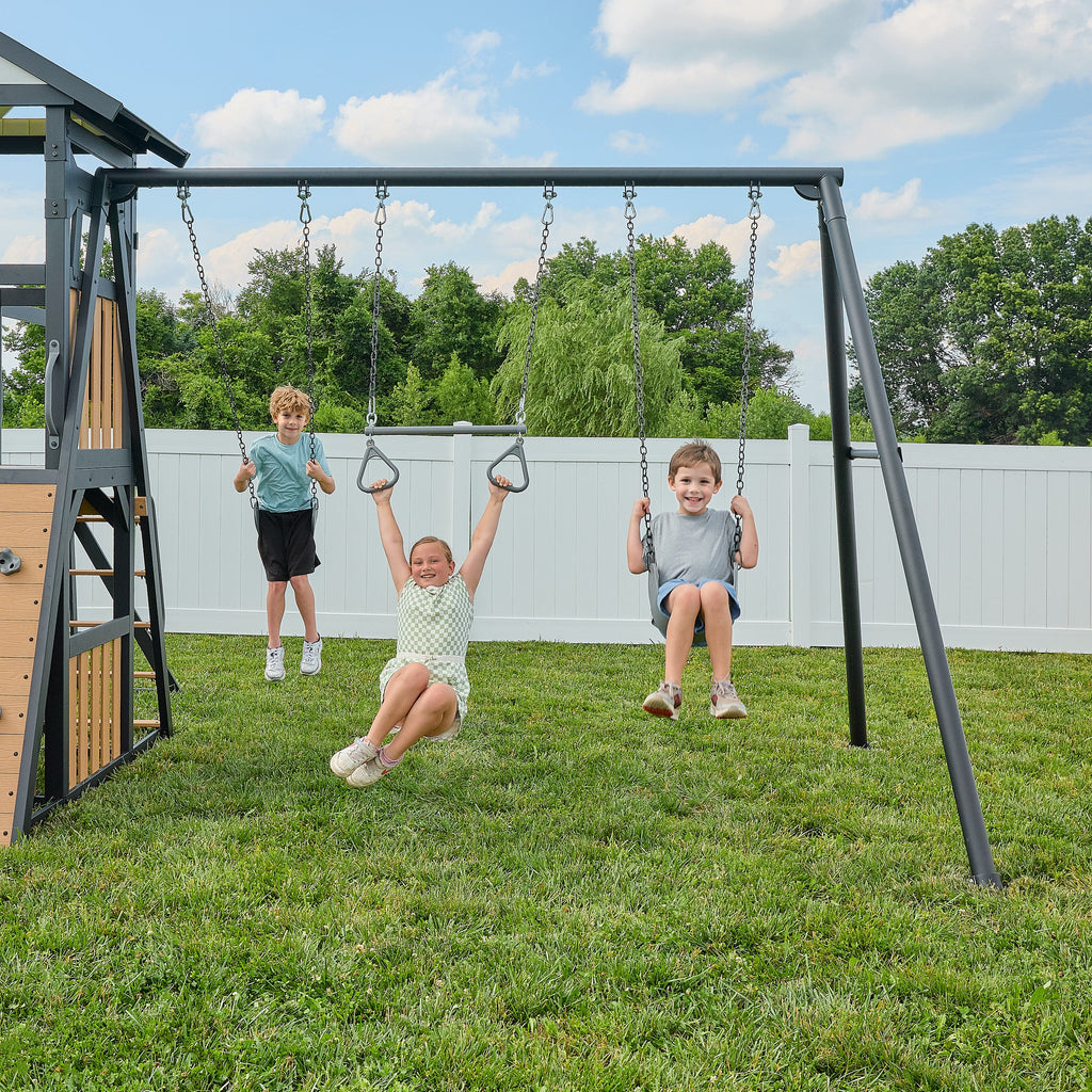 Atlas Steel Swing Set with Tube Slide
