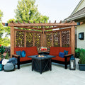 Tuscany Corner Pergola with Conversation Seating - Privacy Panels