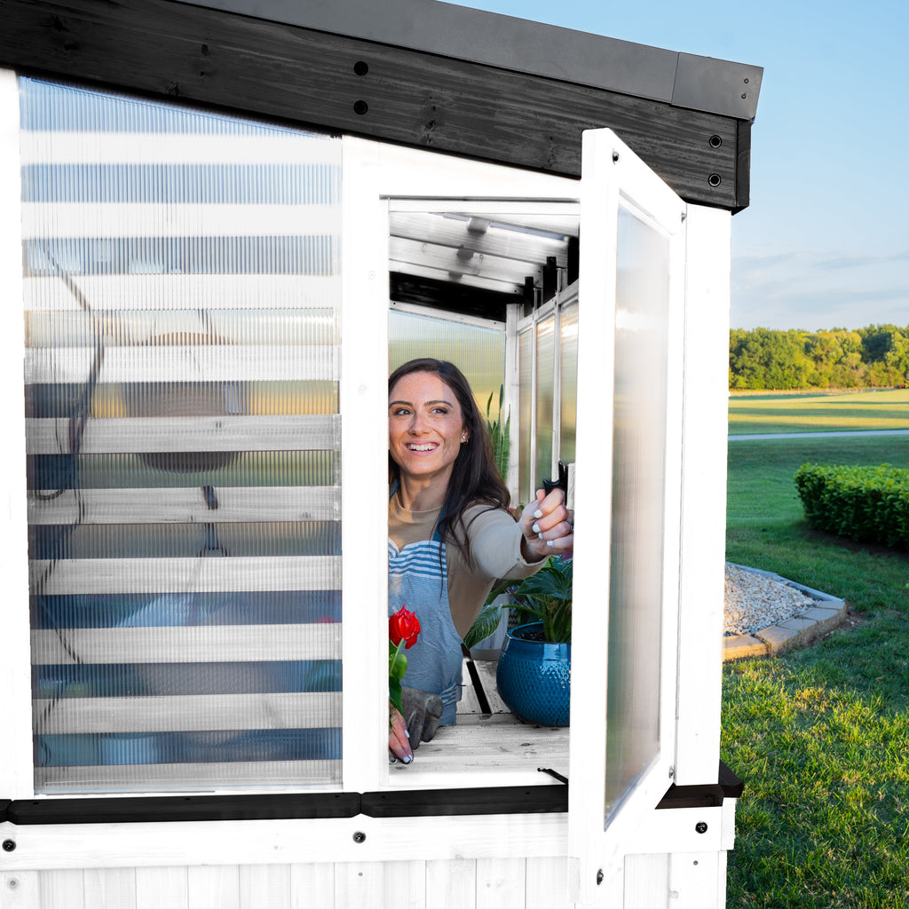 9x6 Willow Greenhouse - White