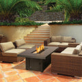 St. Tropez Rectangle Patioflame Table w/ Glass Wind Guard