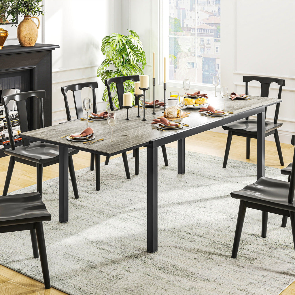 63"-94.5" Extendable Patio Dining Table for 6-8 People