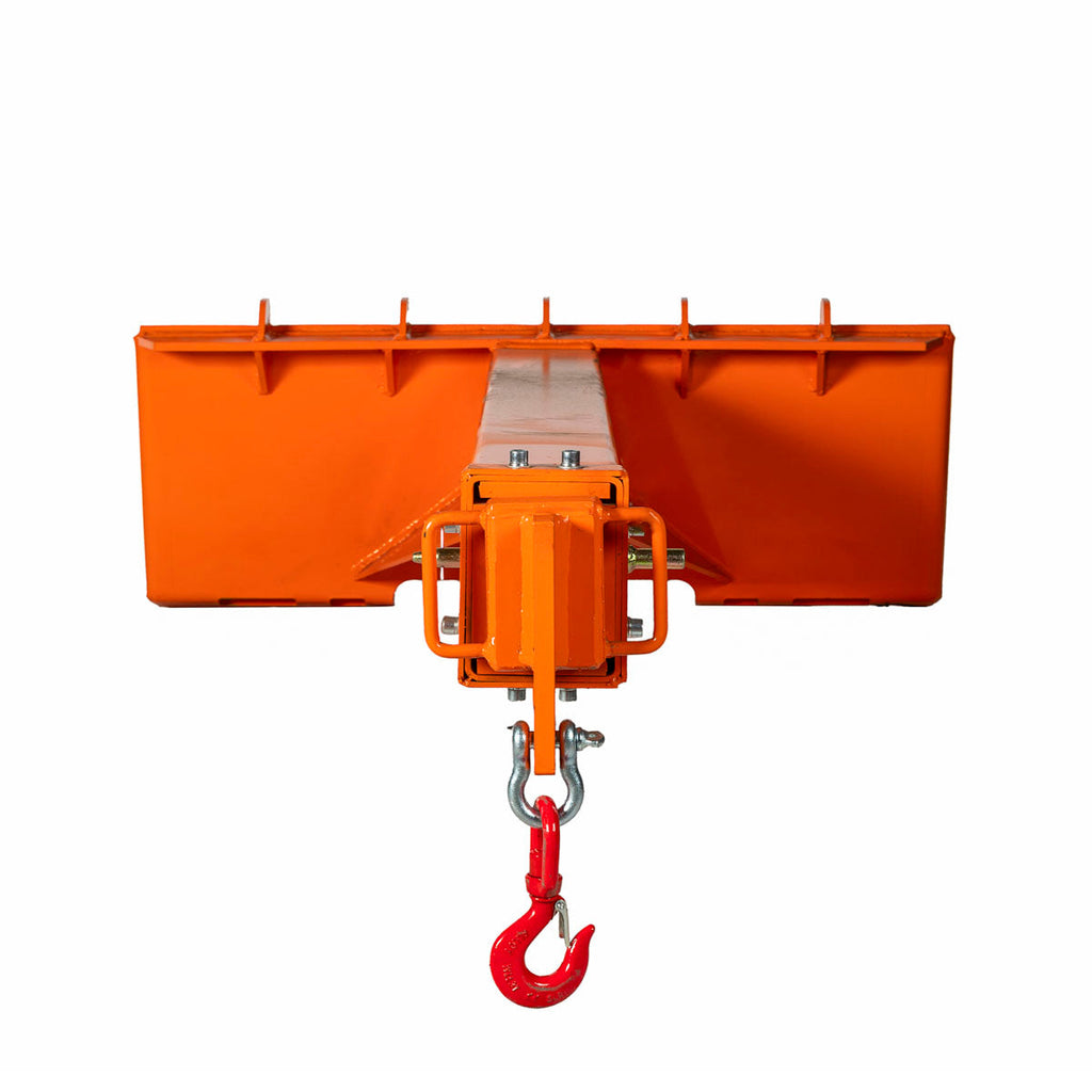 Skid Steer Telescopic Jib Crane, 5000 lb Capacity, Adjustable 72”-120” Boom with 3-Ton Hook, TMG-SJC55