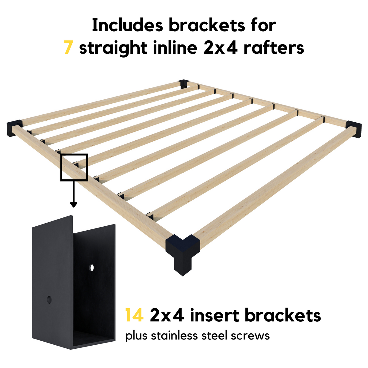 DIY Kit to Build Pergola on Small Patio - Any Size Up to 12' x 12'