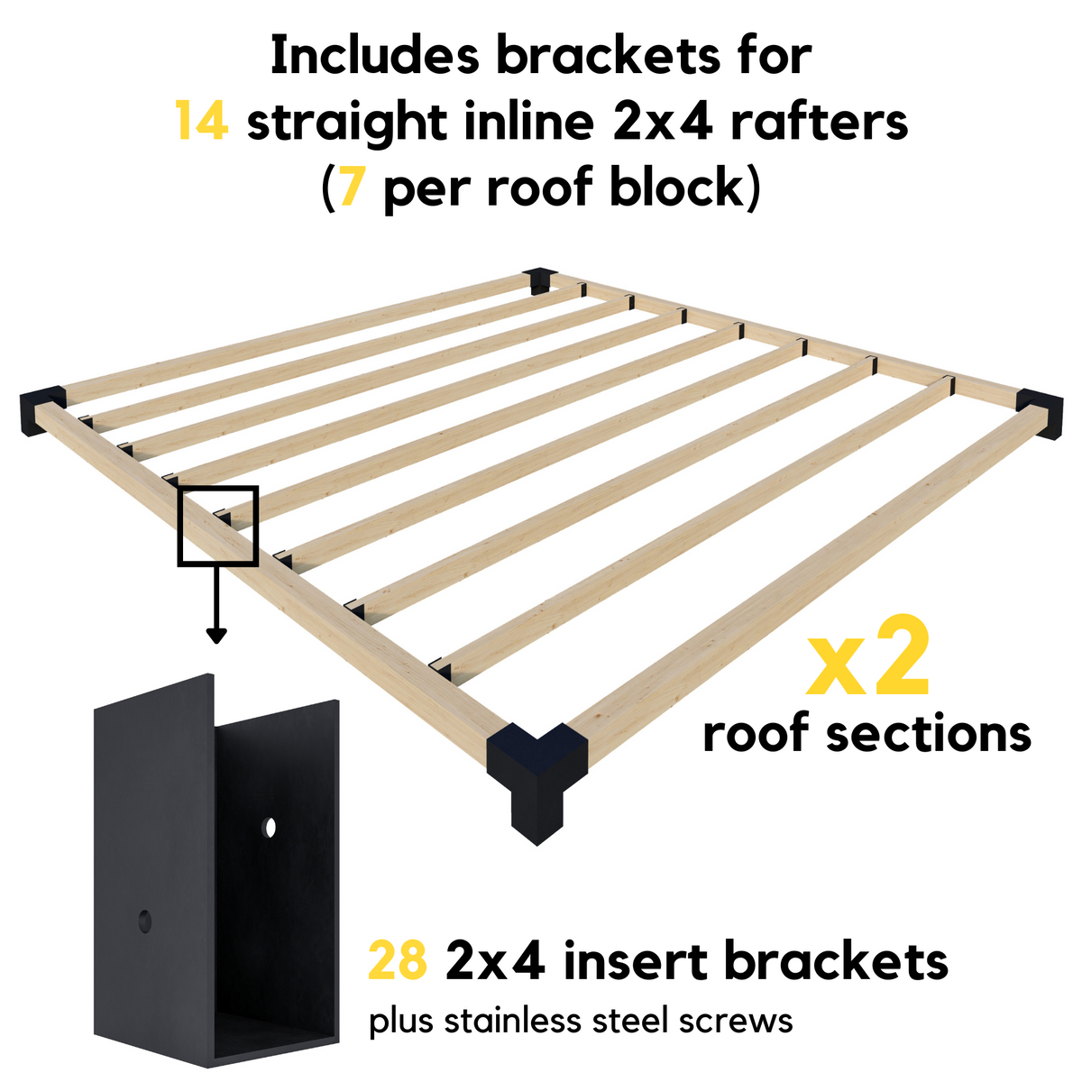 Bracket Kit for Building a Custom Wood Pergola