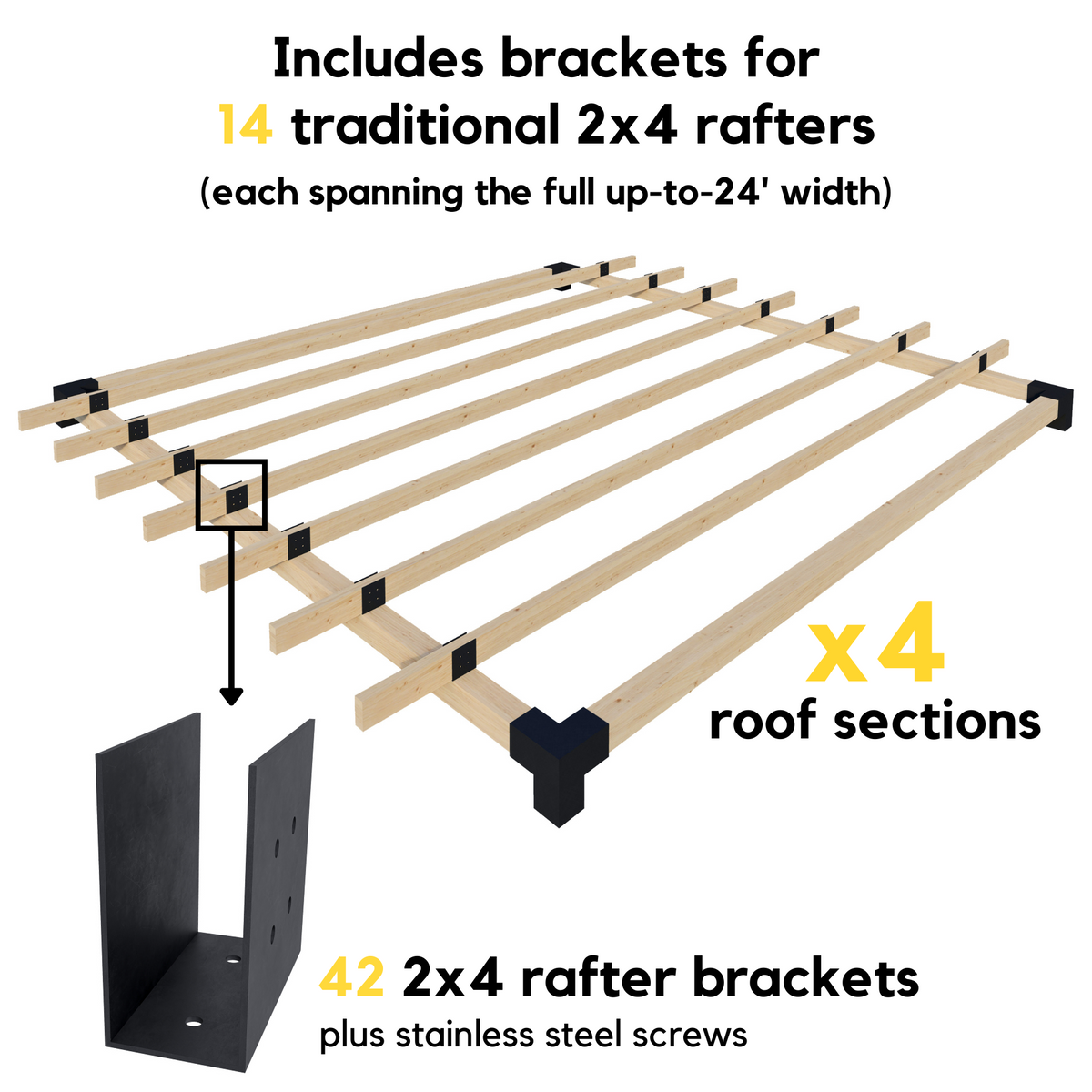 Heavy-Duty Pergola Brackets Kit