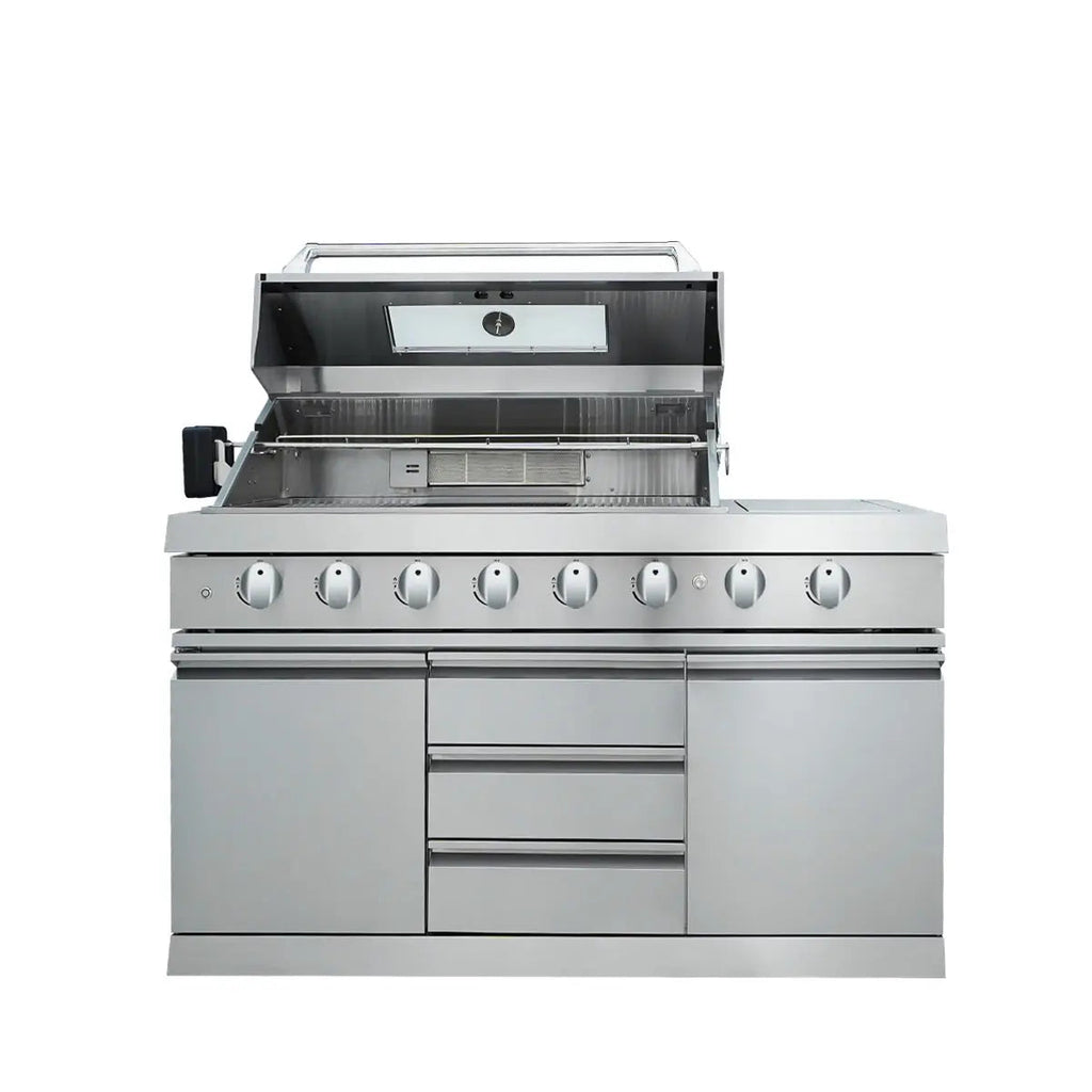Stainless Steel Outdoor Kitchen, 6 Main Burners, Rear Burner, Side Burner, Integrated Sink & Refrigerator, CSA/CE Certified, TMG-LKS08