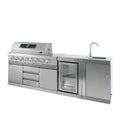 Stainless Steel Outdoor Kitchen, 6 Main Burners, Rear Burner, Side Burner, Integrated Sink & Refrigerator, CSA/CE Certified, TMG-LKS08