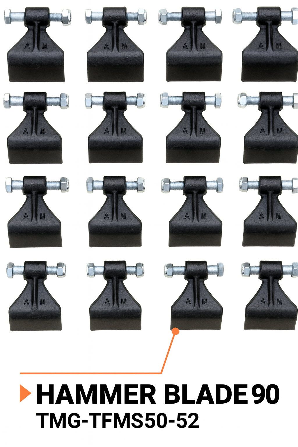 TMG-TFM60/68/72-62-P/16 Hammer T Blades, Pack of 16 Sets, Hardware Included