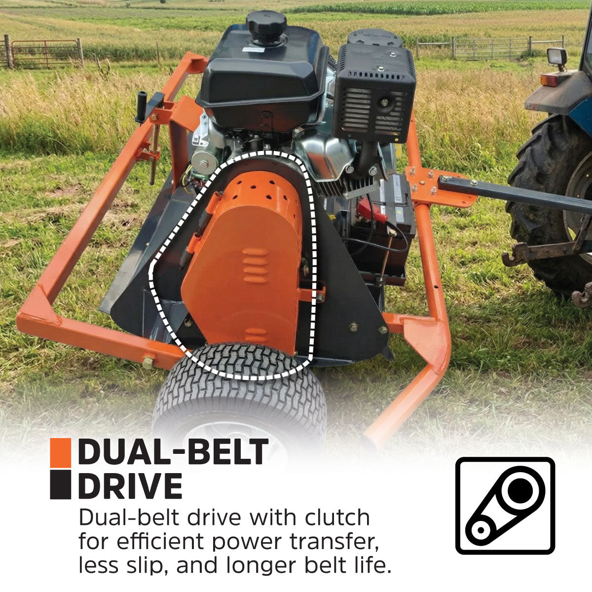 48" ATV Flail Mower Slasher with 14 HP Kohler Engine and Tow-Behind Side Shift, TMG-AFM48K