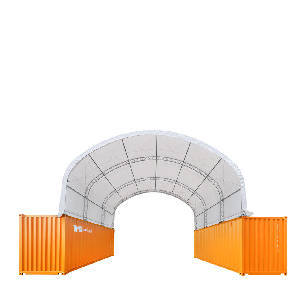 30' x 20' Dual Truss Container Shelter with Heavy Duty 17 oz PVC Cover, TMG-DT3022C