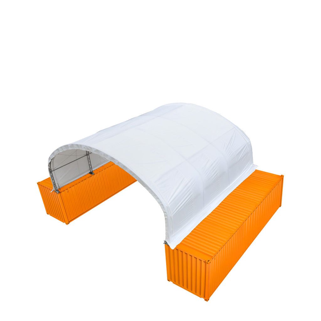 30' x 20' Dual Truss Container Shelter with Heavy Duty 17 oz PVC Cover, TMG-DT3022C
