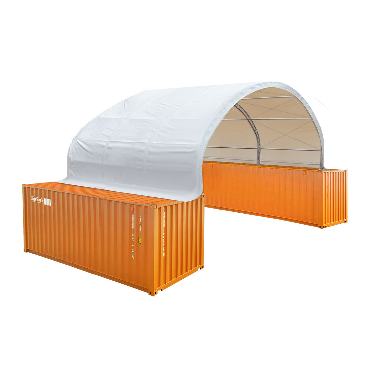 40' x 20' Dual Truss Container Shelter with Heavy Duty 21 oz PVC Cover, TMG-DT4022C-V2
