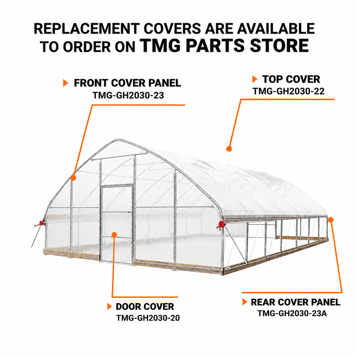 20' x 30' Tunnel Greenhouse Grow Tent w/12 Mil Ripstop Leno Mesh Cover, Cold Frame, Roll-up Windows, Peak Ceiling Roof, TMG-GH2030-V2 (Previously GH2030)