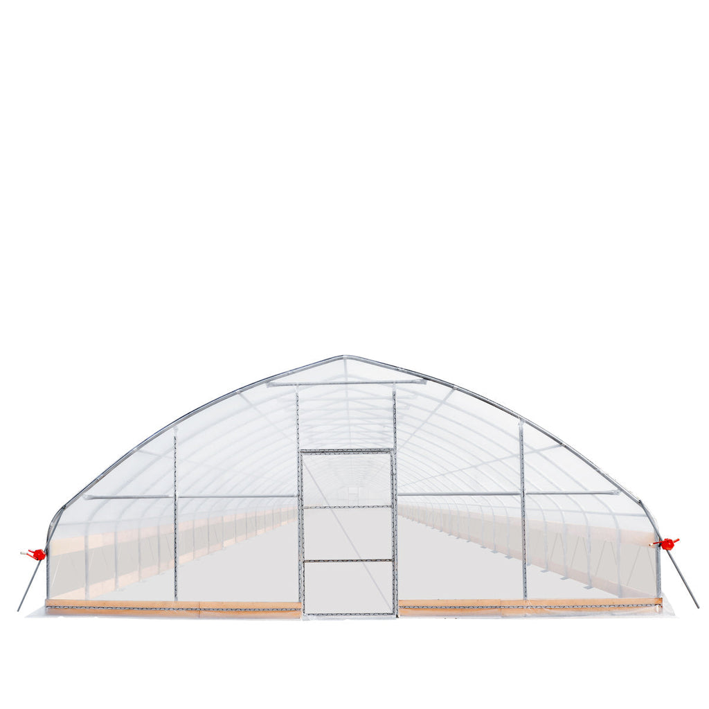 25' x 100' Tunnel Greenhouse Grow Tent w/6 Mil Clear EVA Plastic Film, Cold Frame, Hand Crank Roll-Up Sides, Peak Ceiling Roof, TMG-GH25100-V2 (Previously GH25100)