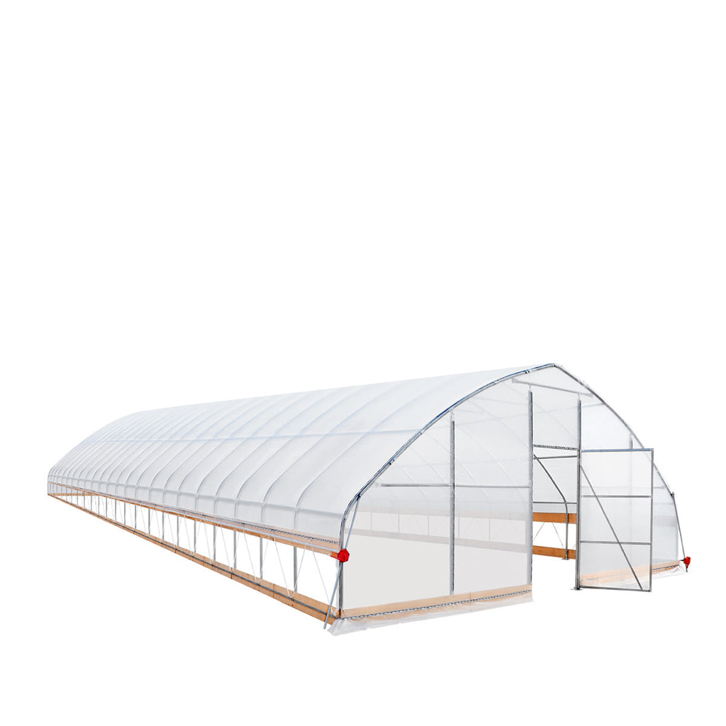 25' x 100' Tunnel Greenhouse Grow Tent w/6 Mil Clear EVA Plastic Film, Cold Frame, Hand Crank Roll-Up Sides, Peak Ceiling Roof, TMG-GH25100-V2 (Previously GH25100)