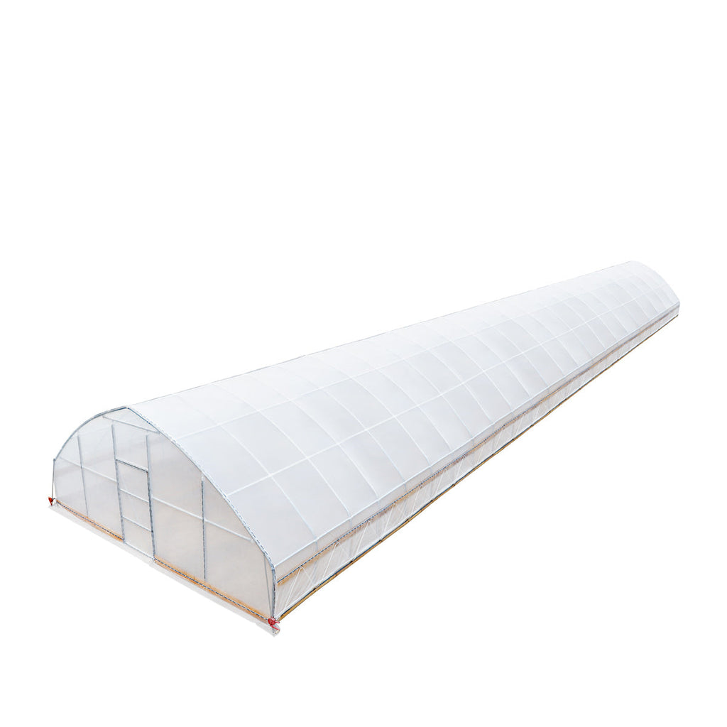 25' x 100' Tunnel Greenhouse Grow Tent w/6 Mil Clear EVA Plastic Film, Cold Frame, Hand Crank Roll-Up Sides, Peak Ceiling Roof, TMG-GH25100-V2 (Previously GH25100)