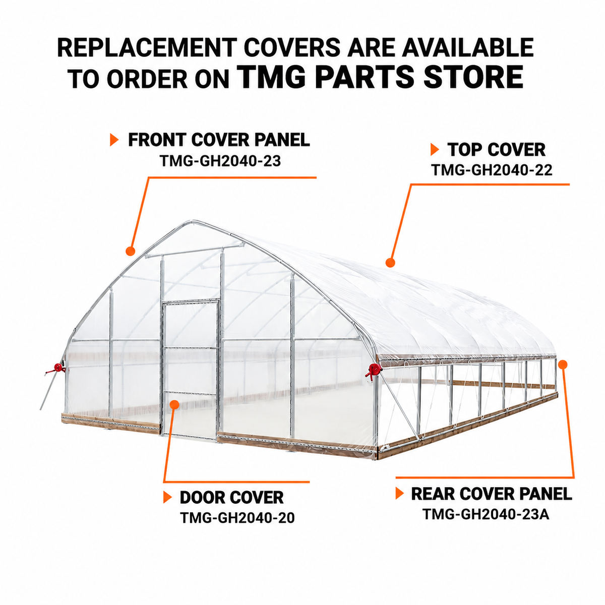 20' x 40' Tunnel Greenhouse Grow Tent w/12 Mil Ripstop Leno Mesh Cover, Cold Frame, Roll-up Windows, Peak Ceiling Roof, TMG-GH2040-V2(Previously GH2040)