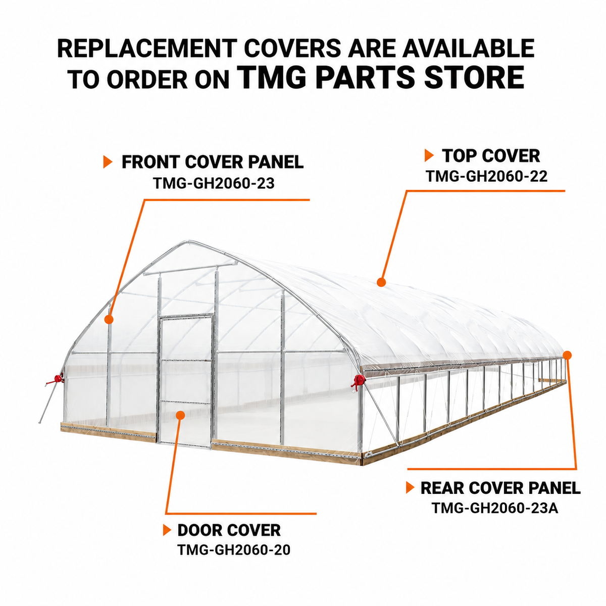 20' x 60' Tunnel Greenhouse Grow Tent w/12 Mil Ripstop Leno Mesh Cover, Cold Frame, Roll-up Windows, Peak Ceiling Roof, TMG-GH2060-V2 (Previously GH2060)