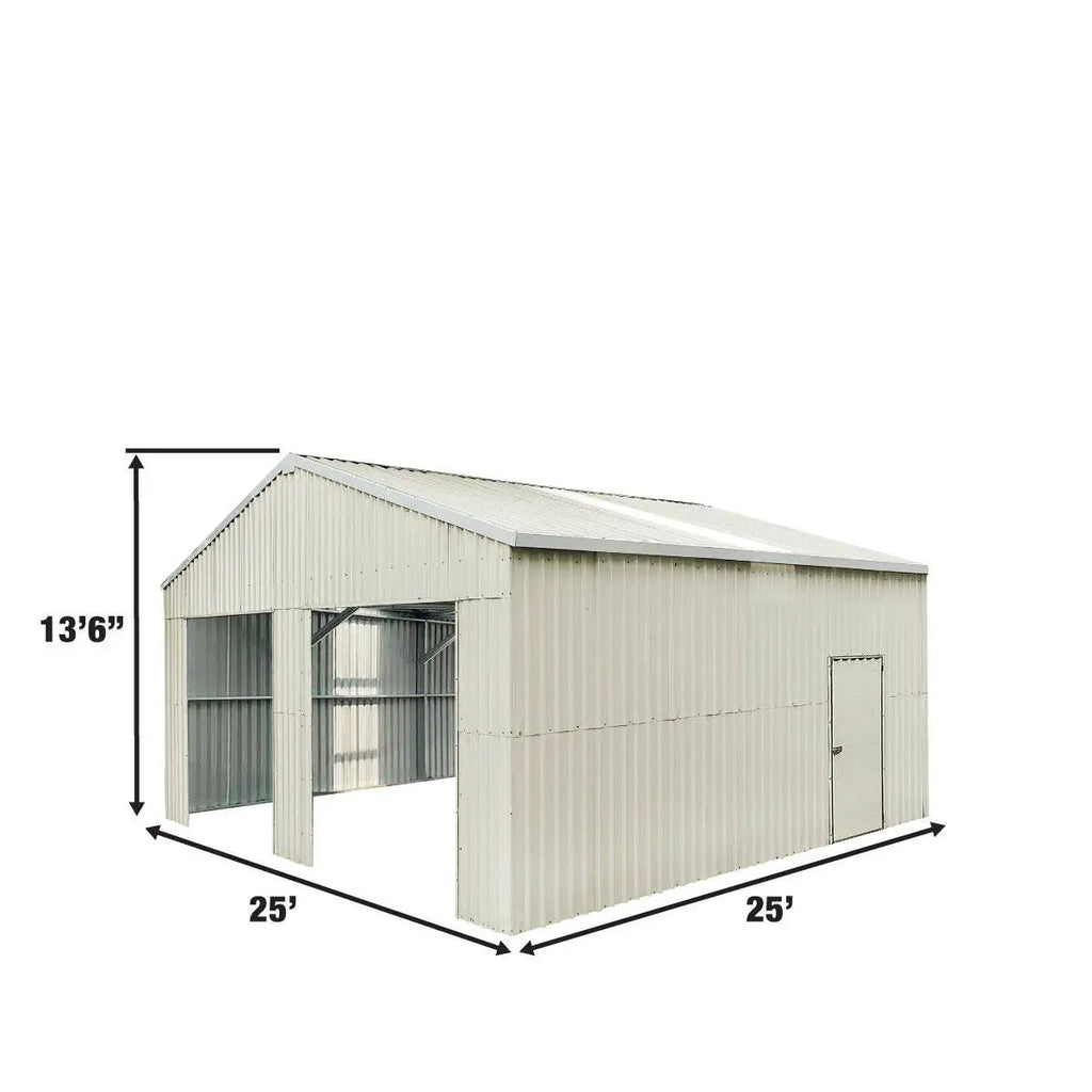 25' x 25' Double Garage Metal Barn Shed (Discontinued – Replaced by TMG-MS2630, 2641)