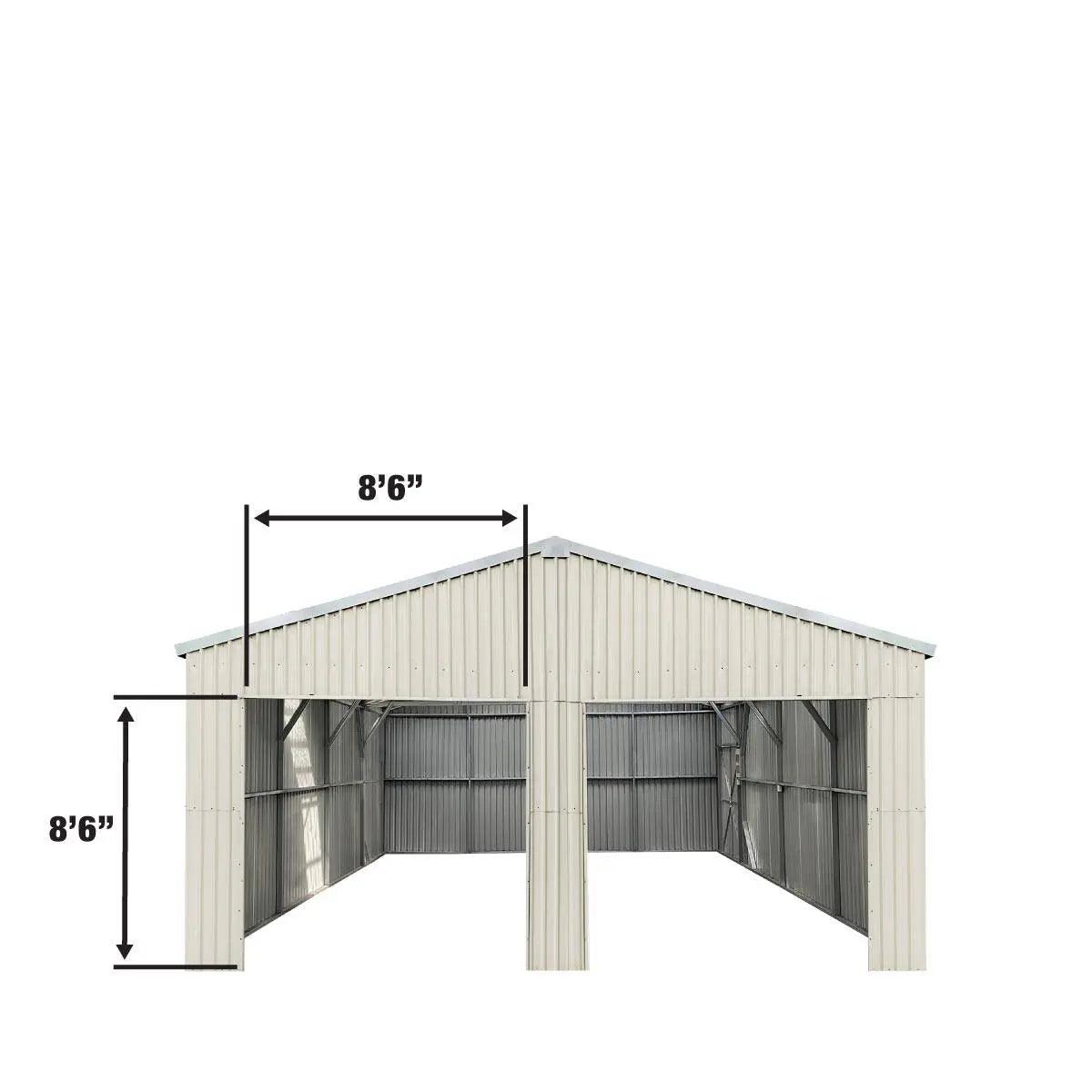 25' x 25' Double Garage Metal Barn Shed (Discontinued – Replaced by TMG-MS2630, 2641)