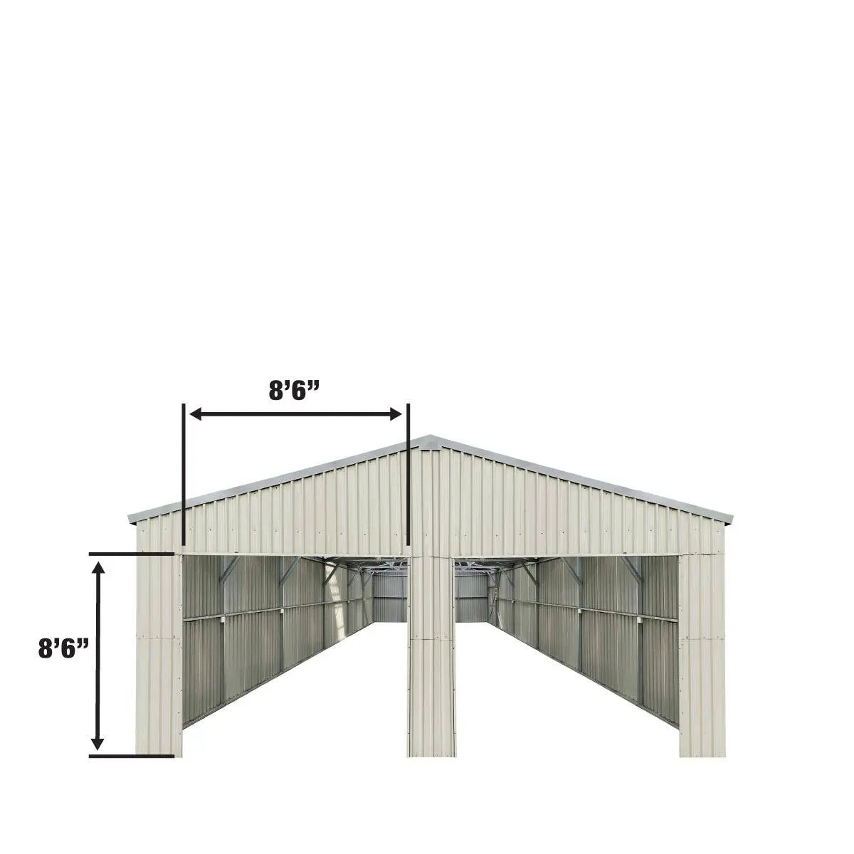 25' x 41' Double Garage Metal Barn Shed (Discontinued – Replaced by TMG-MS2630, 2641)