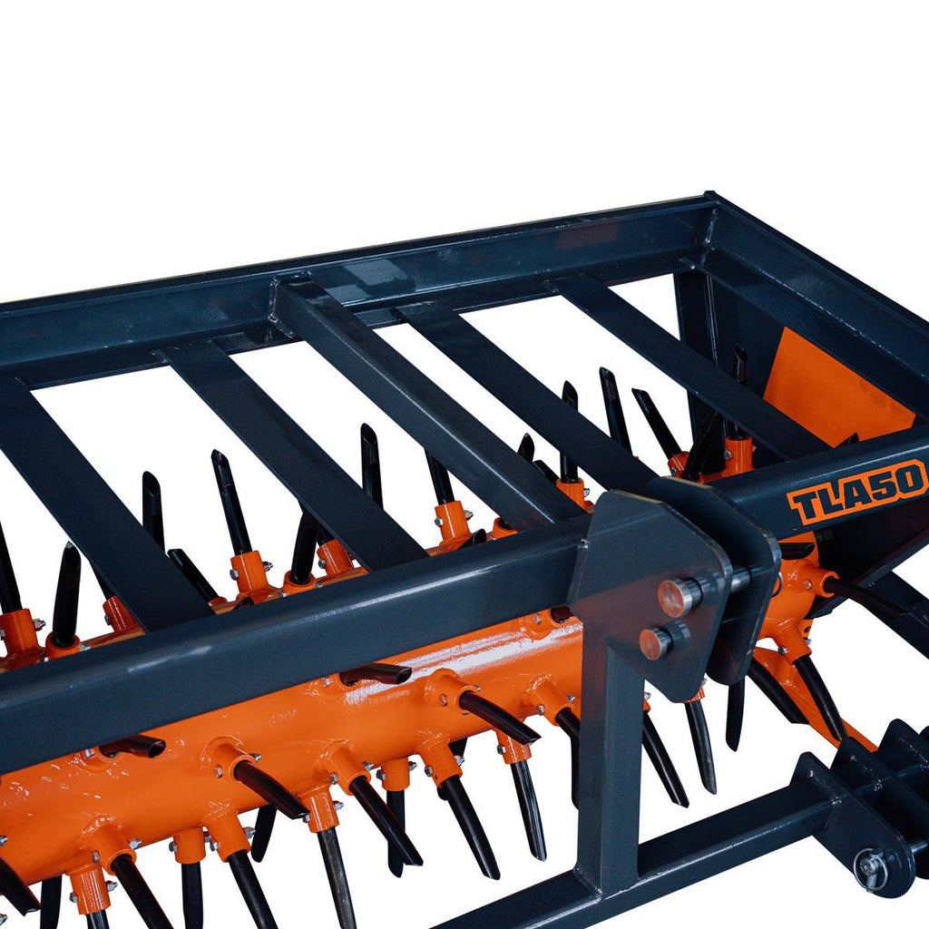 3 Point Hitch Drum Plug Aerator, 50" Working Width, Cat 1 & Cat 2 Tractors, 5" Plug Length, TMG-TLA50 (Discontinued – No Longer Available)