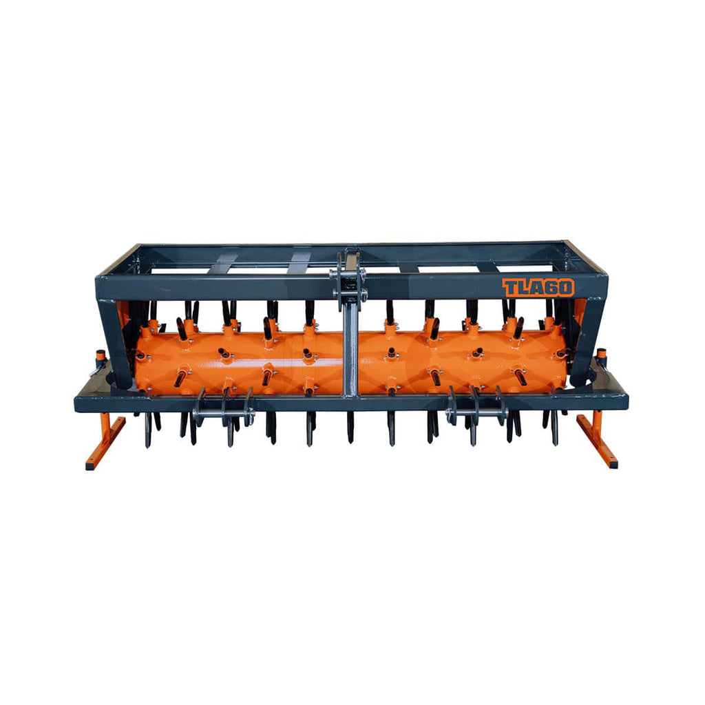 3 Point Hitch Drum Plug Aerator, 62" Working Width, Cat 1 & Cat 2 Tractors, 5" Plug Length, TMG-TLA60 (Discontinued – No Longer Available)