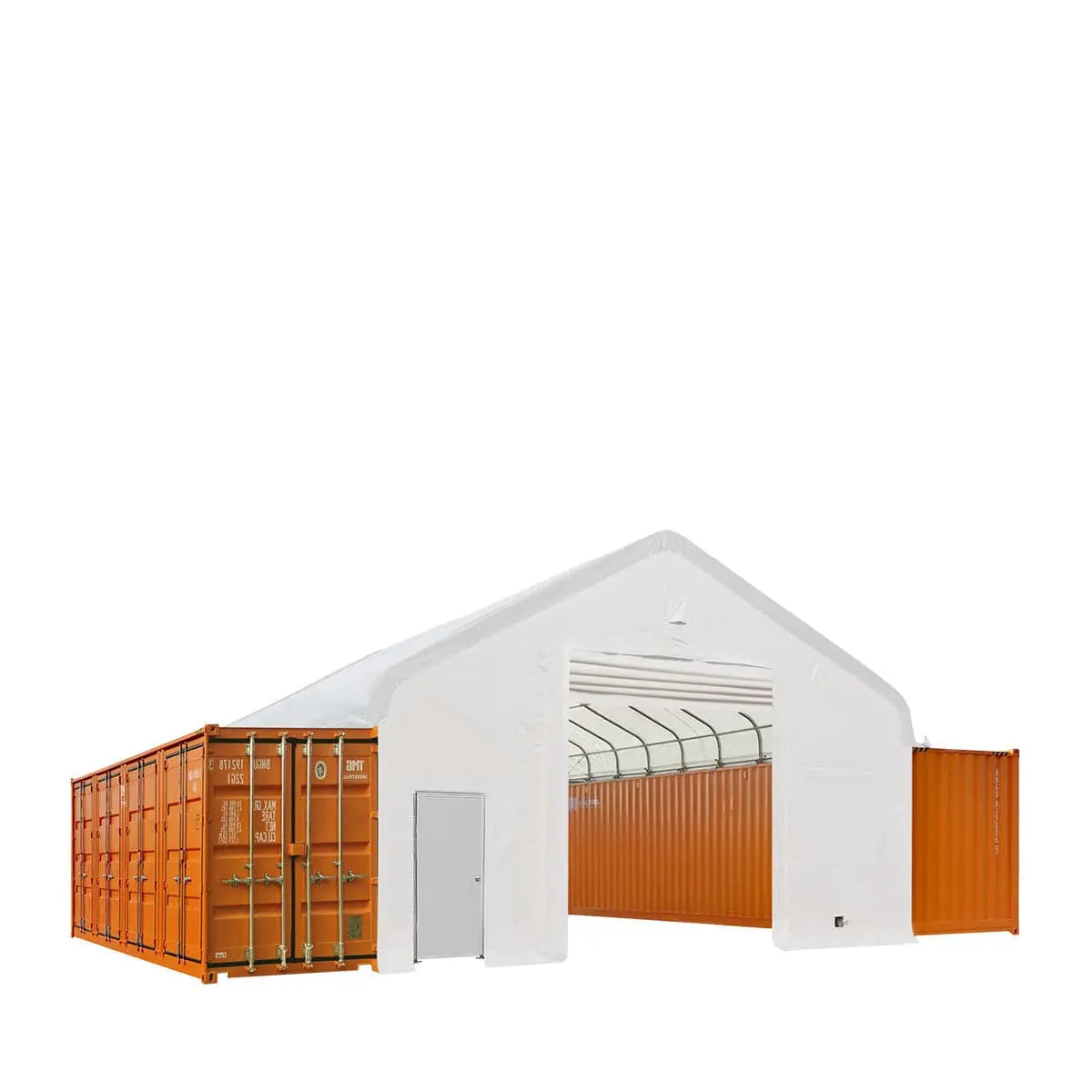 30' x 40' Container Peak Roof Shelter TMG Heavy Series™ with Heavy Duty 17 oz PVC Cover, Fully Enclosed front and back endwalls, TMG-ST3042CG (Previously ST3041CG)