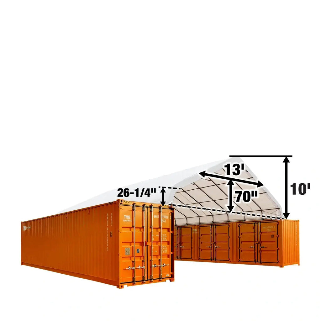 30' x 40' PE Fabric Container Peak Roof Shelter TMG Heavy Series™, Fire Retardant, UV Protected TMG-ST3042CE (Previously ST3041CE)