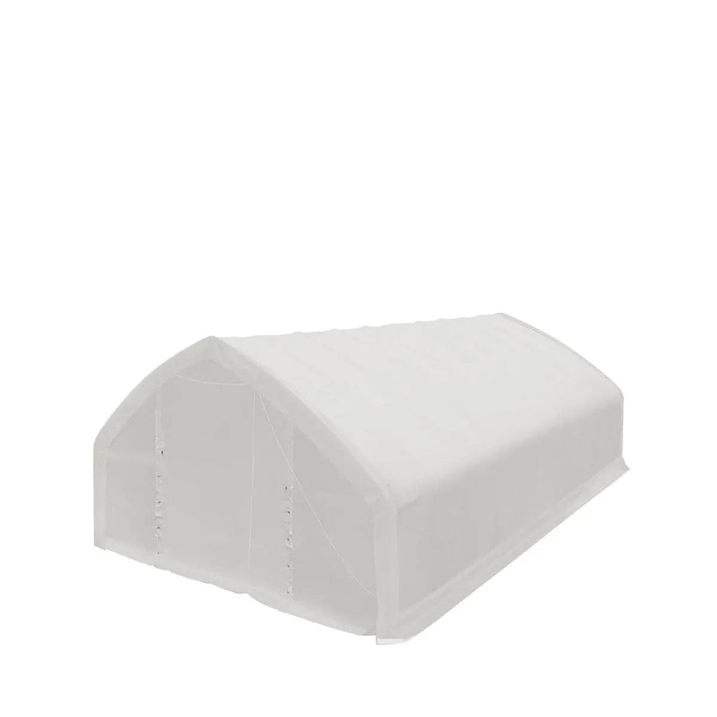 30' x 50' Straight Wall Peak Ceiling Storage Shelter with Heavy Duty 17 oz PVC Cover & Drive Through Doors, TMG-ST3050V (Discontinued – No Longer Available)