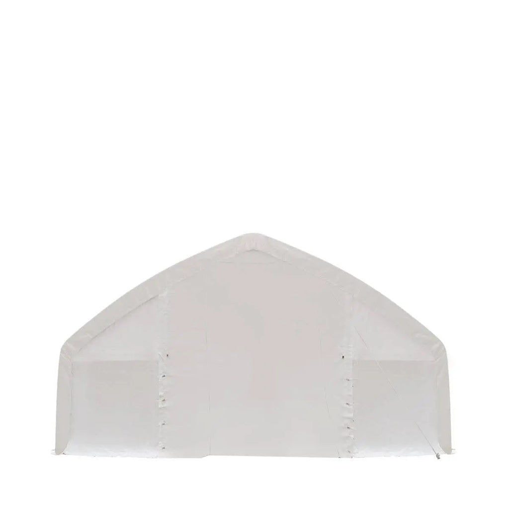 30' x 50' Straight Wall Peak Ceiling Storage Shelter with Heavy Duty 17 oz PVC Cover & Drive Through Doors, TMG-ST3050V (Discontinued – No Longer Available)