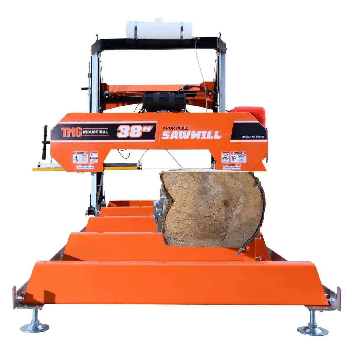40" Portable Sawmill, 13' Track Length, 24 HP V-Twin Engine, 4-Post Carriage, 10 L Water Tank, EPA Certified Fuel Tank, TMG-PSM38