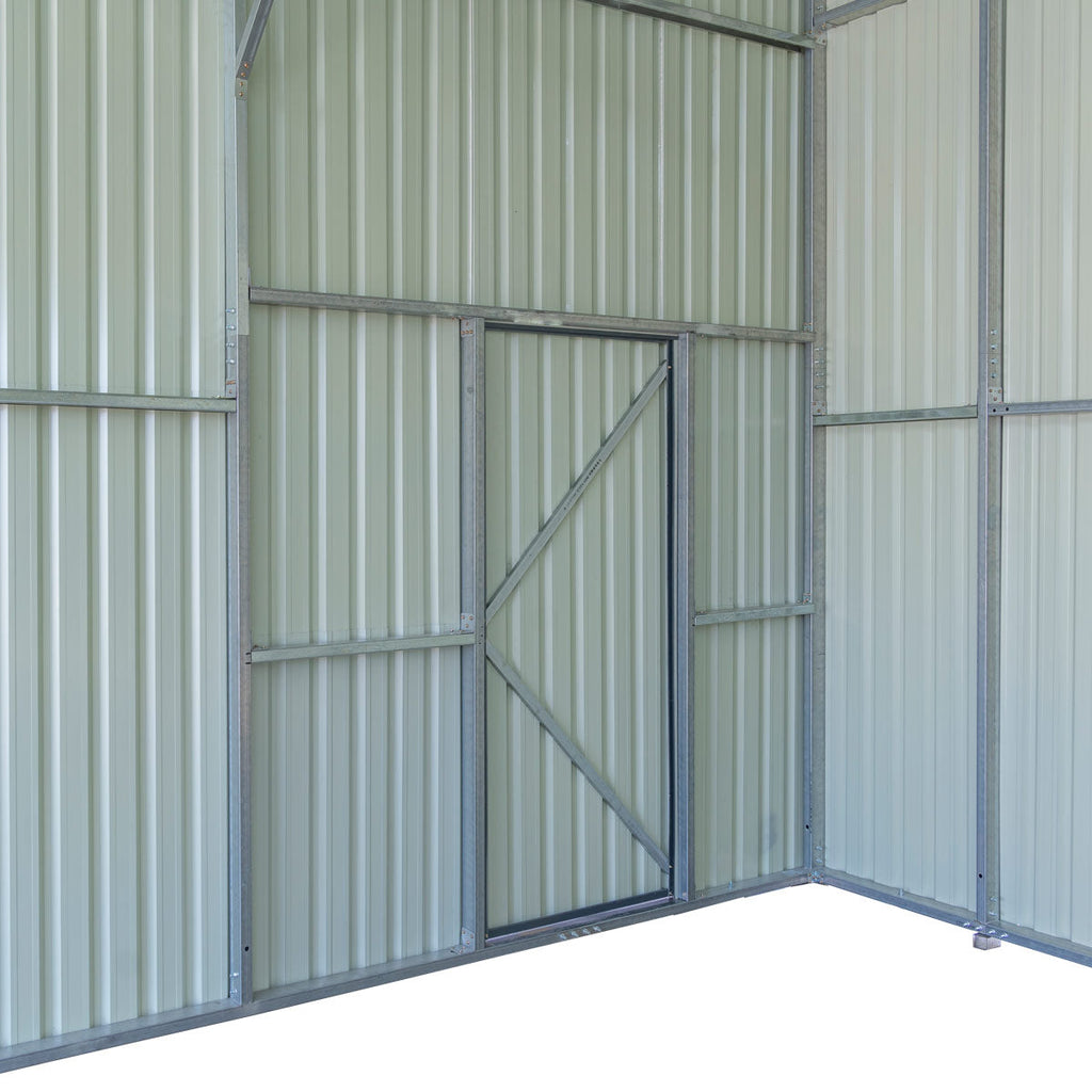 30' x 30' Metal Garage Shed – Steel Building with 11' Clearance High Front Doors, Side Entry Door, 16 GA Steel Structure TMG-MS3030