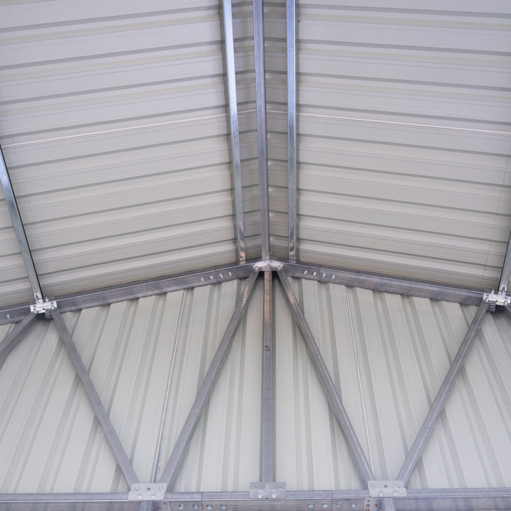 30' x 30' Metal Garage Shed – Steel Building with 11' Clearance High Front Doors, Side Entry Door, 16 GA Steel Structure TMG-MS3030