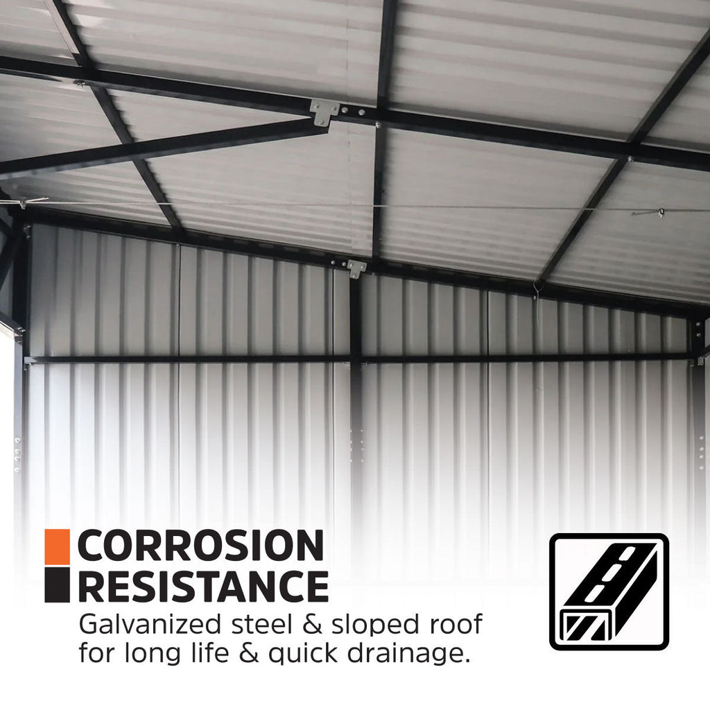 12' x 20' Horse Run-In Shed with Portable Skid Mount and Wide Front Opening for Livestock Shelter, Bolts & Nuts Assembling TMG-MSK1220