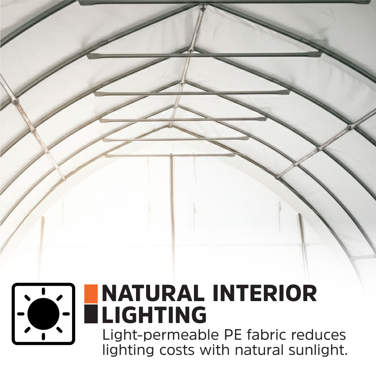 20' x 30' Arch Wall Peak Ceiling Storage Shelter with Heavy Duty 11 oz PE Cover & Drive Through Doors, TMG-ST2032P (Previously ST2031P)
