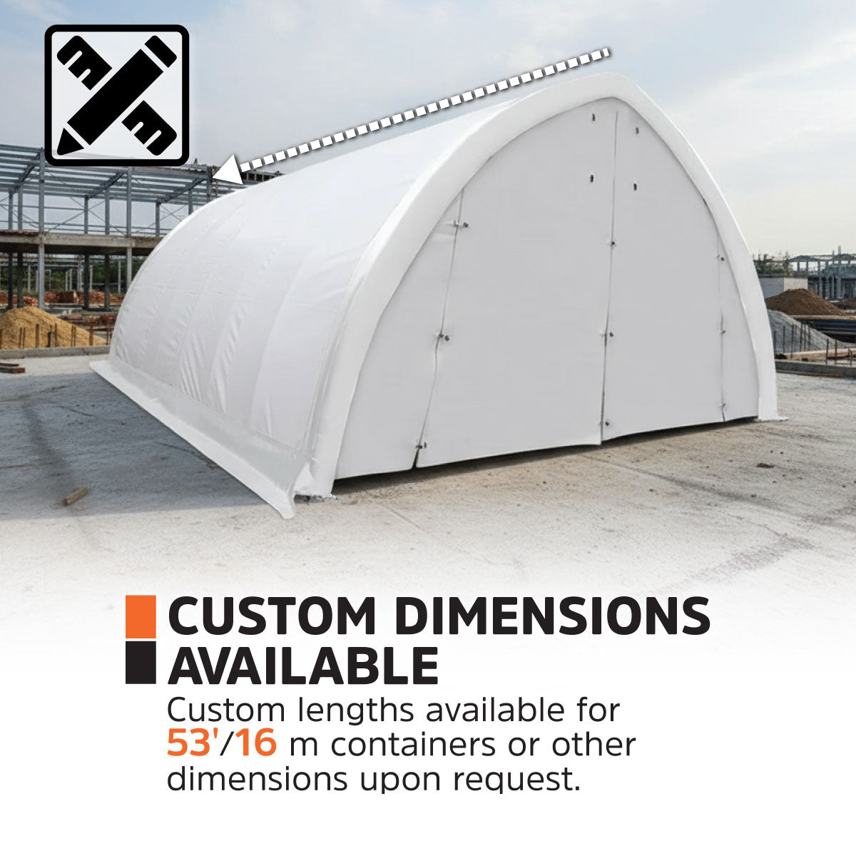 20' x 30' Arch Wall Peak Ceiling Storage Shelter with Heavy Duty 11 oz PE Cover & Drive Through Doors, TMG-ST2032P (Previously ST2031P)
