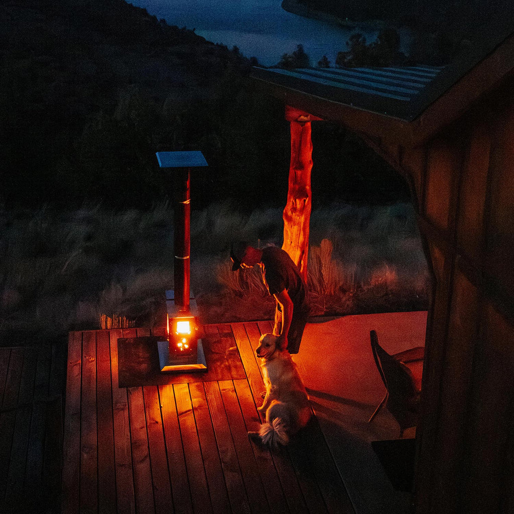 Timber Stoves Lil’ Timber Patio Heater (Stainless) with Elite Safety Cage